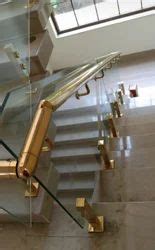 Glass Railing Stainless Steel Pvd Coated Rose Gold Glass Staircase