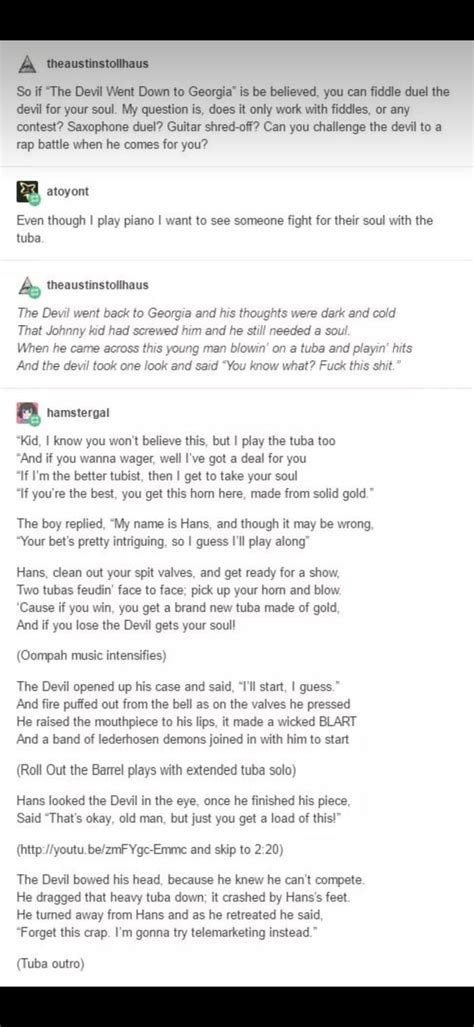 The Devil Went Down To Georgia But With A Tuba Gag