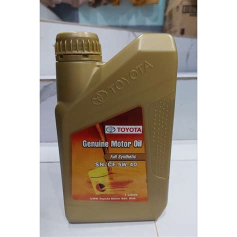 TOYOTA FULLY SYNTHETIC SN CF 5W40 1LTR ENGINE OIL GENUINE TOYOTA GAS