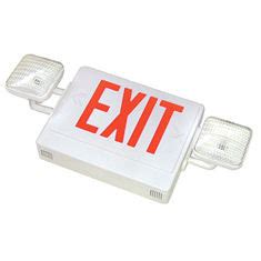 Combination Red LED Exit Sign & Emergency Light Unit