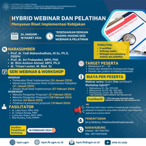 Webinar Dan Pelatihan Hybrid Riset Implementasi Kebijakan Minat