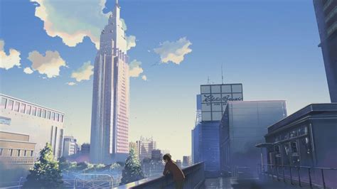 Blue Anime Aesthetic City - Anime Wallpaper HD