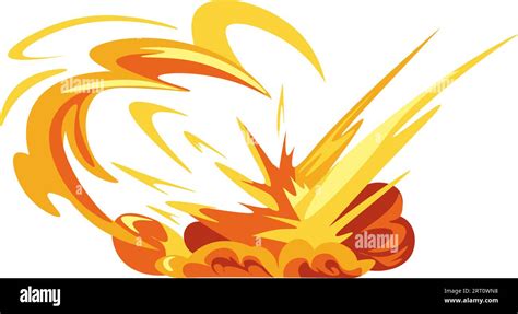 Blast Of Fire And Flame Explosion And Discharge Of Power Force