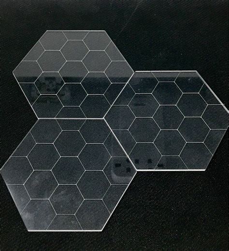 Clear Acrylic 4 Hex Plates For Tabletop War Gaming And Etsy