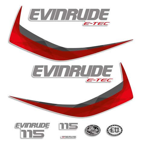 Evinrude 115hp E Tec V4 2015 White Cowl Outboard Engine Decals Sticker