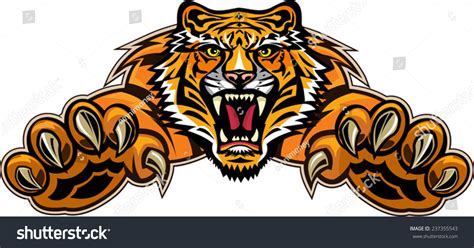 Tiger Jump Stock Vector Illustration 237355543 Shutterstock