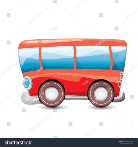 Cartoon Red School Bus Isolated On Stock Vector Royalty Free