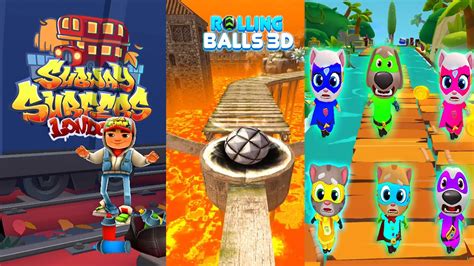 Rollance Balls Vs Talking Tom Hero Dash Vs Subway Surfers Rainbow