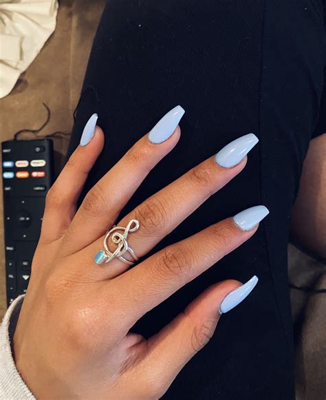 Light Blue Acrylic Nails Blue Acrylic Nails Blue Coffin Nails