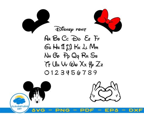 Disney Font Svg Mickey En Minnie Mickey Mouse Svg Minnie Etsy