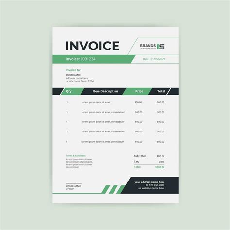 invoice template design 29102475 Vector Art at Vecteezy