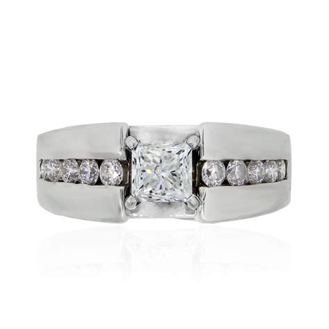 14k White Gold .95ct Princess Cut Diamond Engagement Ring