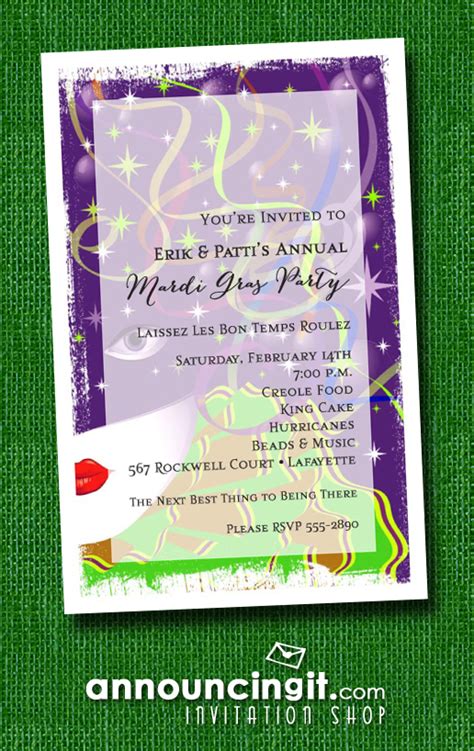 Mardi Gras Party Invitations