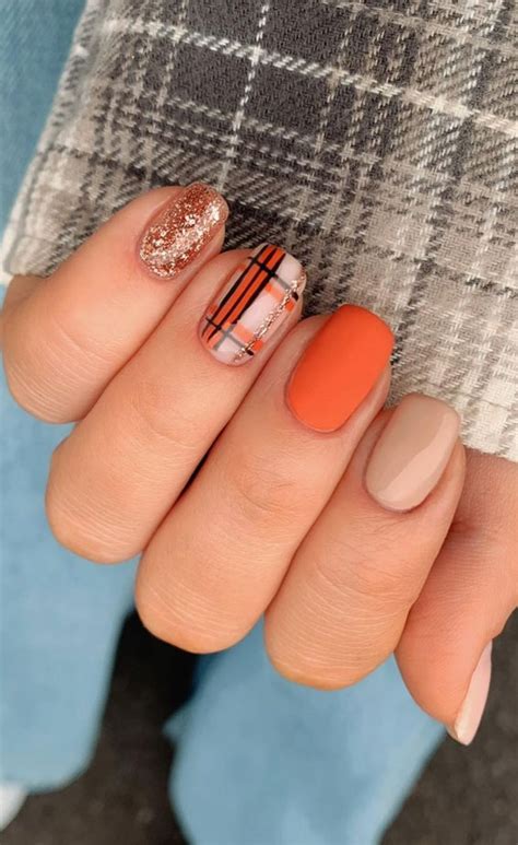 50 Gorgeous Fall Nails That Re Perfect For Thanksgiving Rust Glitter