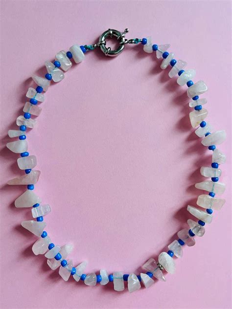 Vintage Handmade Rose Quartz Necklace Beaded Necklaces Retro Accessories Art Deco Jewelry