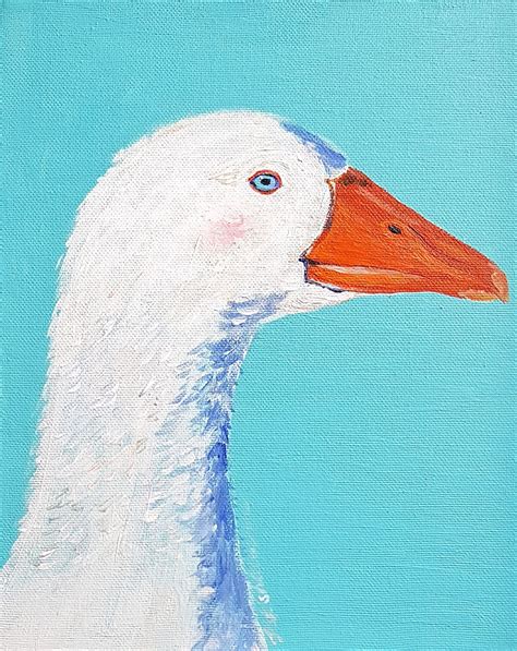 Nursery Decor Mother Goose Original Acrylic Painting On Farm Etsy