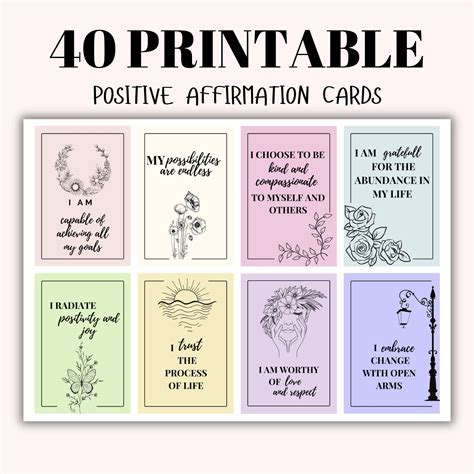 40 Positive Affirmation Cards for Women Affirmation Cards Flowers Boost