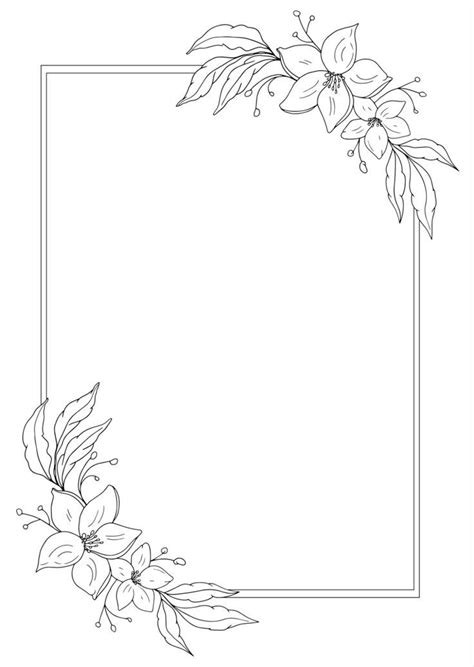 10 Flower Frame Flower Frame Floral Border Design Bond Paper Design