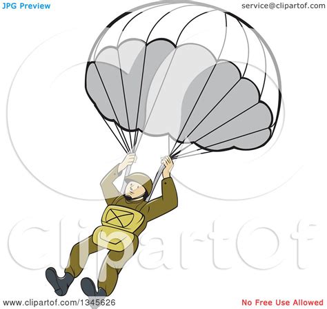 Clipart of a Cartoon Ww2 American Paratrooper Soldier - Royalty Free ...