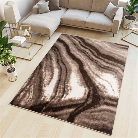 Tapiso Scarlet Deluxe Vloerkleed Bruin Abstract Woonkamer Tapijt Maat