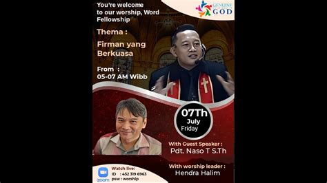 Firman Yang Berkuasa Pdt Naso T S Th Worshiper Hendra Halim YouTube