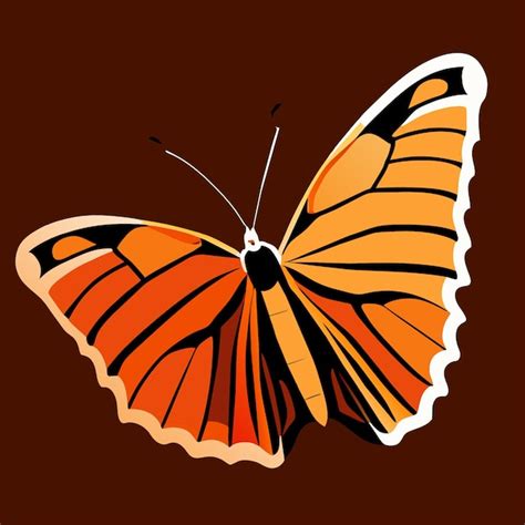 Arte Vectorial De Mariposa Elegante Aislado En Blanco Vector Premium