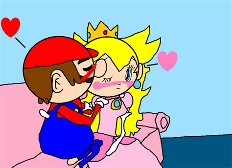 Princess Peach Kisses Mario