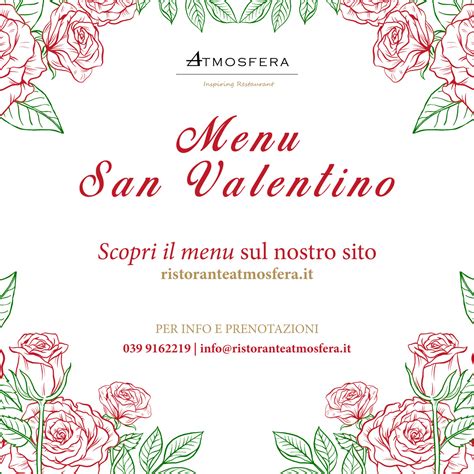 Menù San Valentino Ristorante Atmosfera