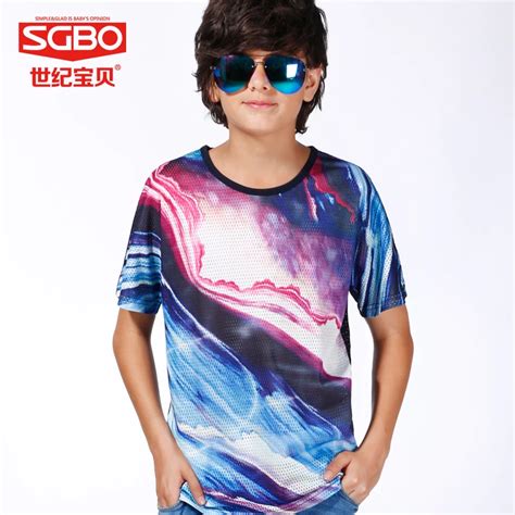 155 170cm Summer Fashion Style Cool Boys T Shirts Kids Breathable Net