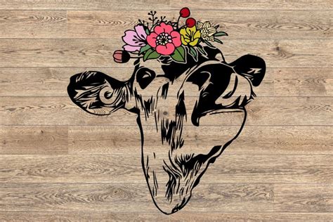 Bandanna Flower Heifer Cow SVG Glitter Farm 251721