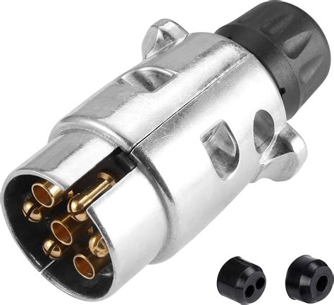 SPARKMOTO 7 Pin Trailer Metal Plug 12V 7 Pin Metal Trailer Plug Male