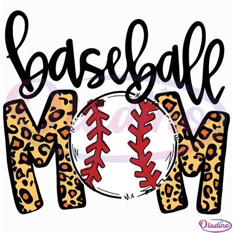 Baseball Mom Leopard Print Svg Digital File Mothers Day Svg