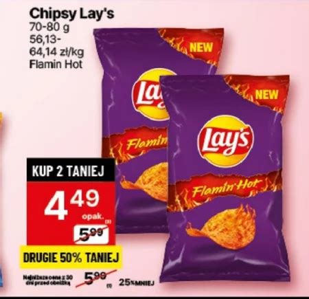 Lay S Flamin Hot Chipsy Ziemniaczane O Smaku Bardzo Pikantnym G Taniej Promocja