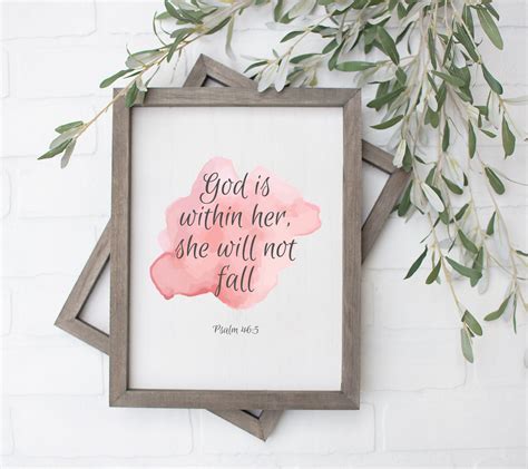 Scripture Wall Art Psalm God Is Within Her She Will Not Fall