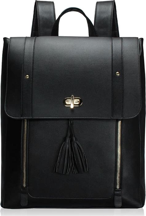 Estarer Sacoche Ordinateur Portable Sac Dos Femme Cuir Noir