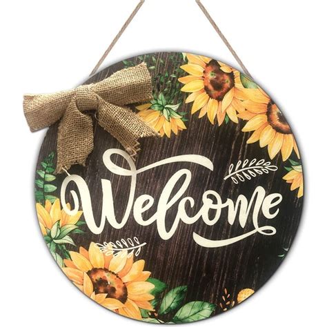 Welcome Sign with Sunflowers