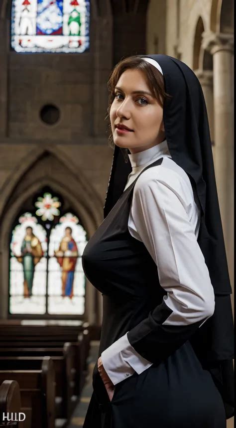 Russian Milf Perfect And Clear Eyes Dressed As A Nun In Church