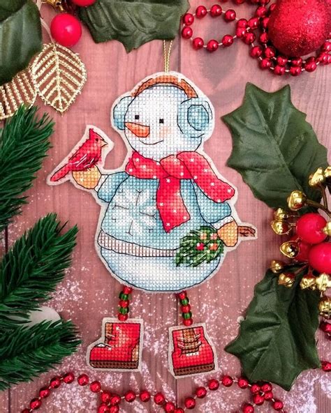 Snowman Cross Stitch Pattern Pdf Instant Download Christmas Etsy