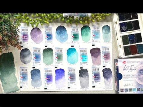 New White Nights Granulating Watercolor 12 Full Pans Set Swatches And