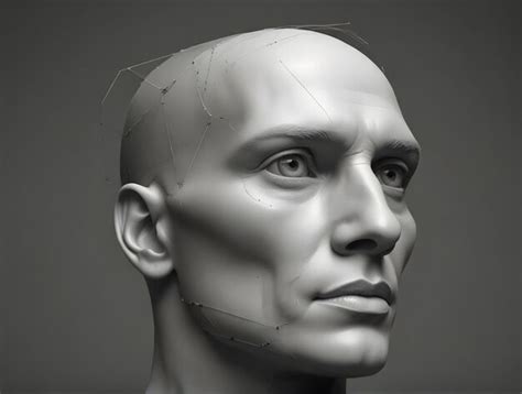 3d Realistic Detailed Human Head Premium Ai Generated Image