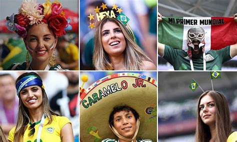 Fans assemble to watch the Brazil vs Mexico match | Daily Mail Online