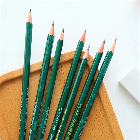 Jianwu 10pcsset China Brand Chung Hwa Wooden Pencil Students Sketch