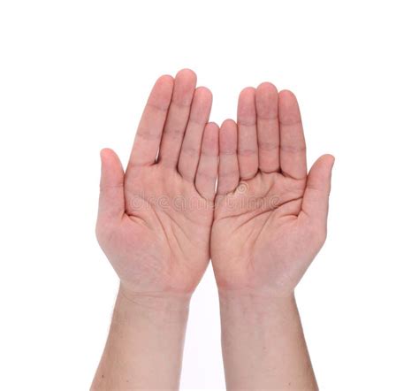 Open Palm Hands Gesture Of Male Hand Stock Photo Image Of Hold