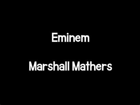 Eminem Marshall Mathers Lyrics Youtube