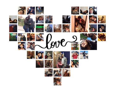 Heart Shaped Photo Collage Template In Photoshop Artofit