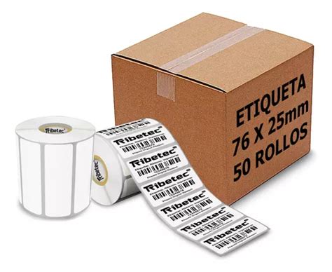 50 Rollos Etiqueta Térmica Directa 76x25 Mm 1000 Pzas C1 Envío gratis