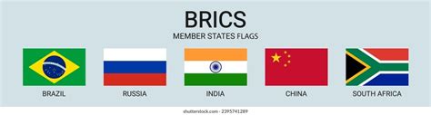 Flags Brics Membership Countries Brazil Russia Stock Vector (Royalty ...