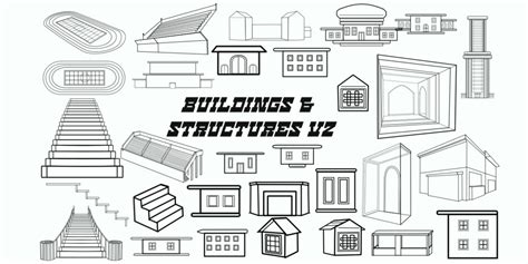 Buildings Structures V2 Vector Library For Krita Inkscape Original