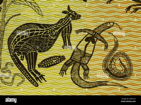 Australian Aboriginal Animal Art Snake