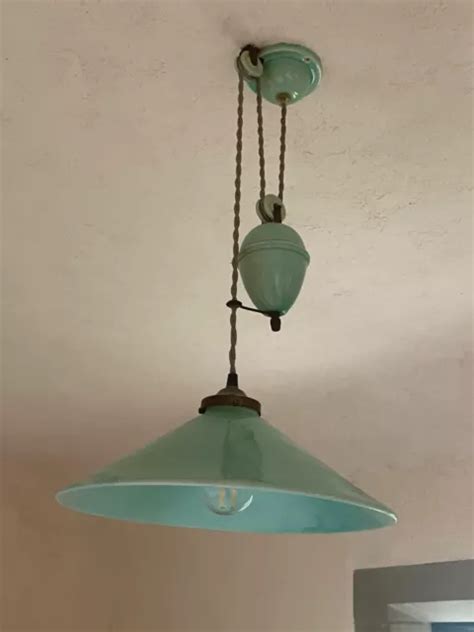 Vintage French Rise And Fall Ceramic Light Pendants X From The